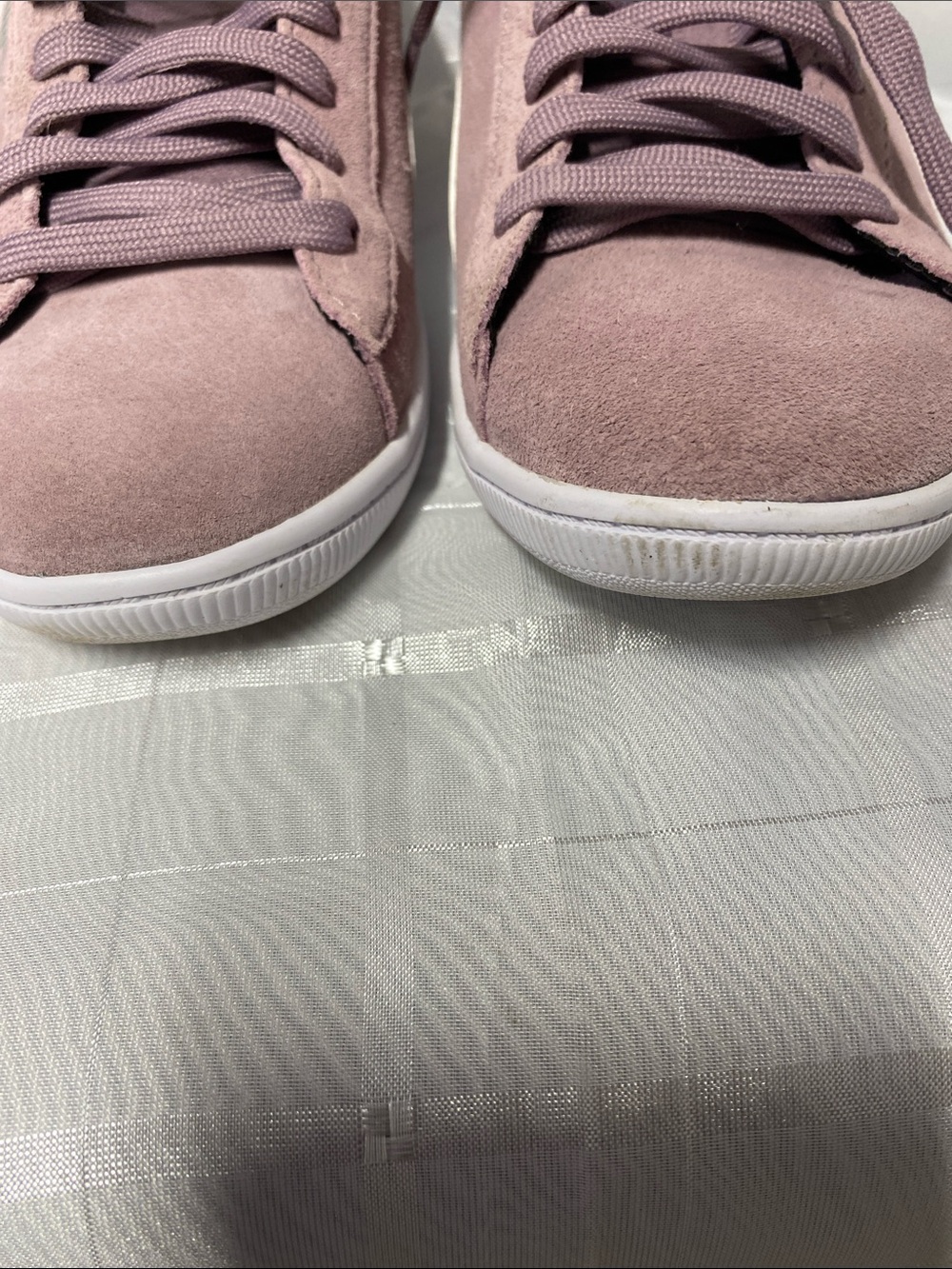 Puma Women's Suede Lace-Up Sneakers in Dusty Mauve with White Stripe - Picture 8 of 8